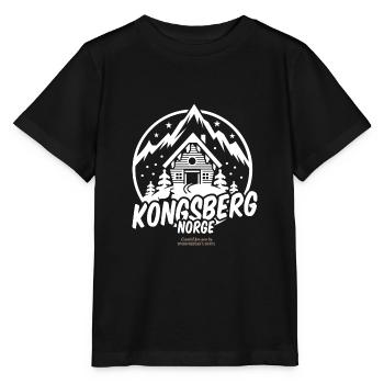 Kongsberg Norge Ski Resort Lettering and Ski Hut - Stanley/Stella MINI CREATOR Kids’ T-Shirt - black - Front - Mikhail (115cm)