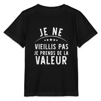 Je Ne Vieillis Pas Je Prends De La Valeur - T-shirt bio MINI CREATOR Stanley/Stella Enfant - noir - Devant - Mikhail (115cm)