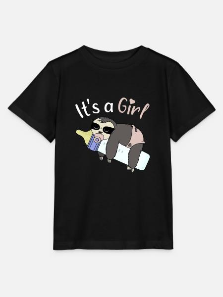 It's A Girl Ankündigung Schwangerschaftstest - Stanley/Stella T-shirt MINI CREATOR til børn - sort