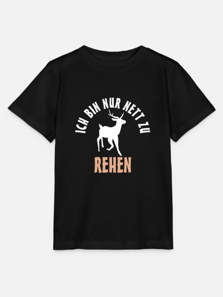 Ich bin nur nett zu Rehen Reh - Stanley/Stella Kinder T-Shirt MINI CREATOR - Schwarz