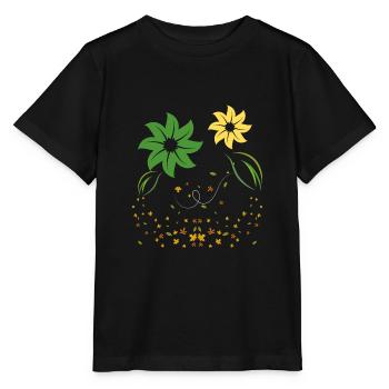 Autumn flowers - Stanley/Stella MINI CREATOR Kids’ T-Shirt - black - Front - Mikhail (115cm)