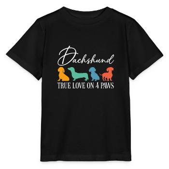 Dackel wahre Liebe auf vier Pfoten - Stanley/Stella Kinder T-Shirt MINI CREATOR  - Schwarz - Vorne - Mikhail (115cm)