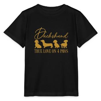 Dackel wahre Liebe auf vier Pfoten - Stanley/Stella Kinder T-Shirt MINI CREATOR  - Schwarz - Vorne - Mikhail (115cm)