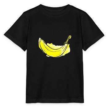 Banane fruit fruit cadeau délicieux écorce jaune - T-shirt bio MINI CREATOR Stanley/Stella Enfant - noir - Devant - Mikhail (115cm)
