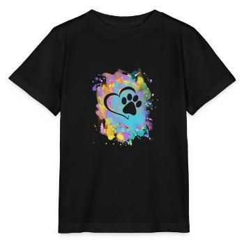 Fußabdrücke Herz - Stanley/Stella Kinder T-Shirt MINI CREATOR  - Schwarz - Vorne - Mikhail (115cm)