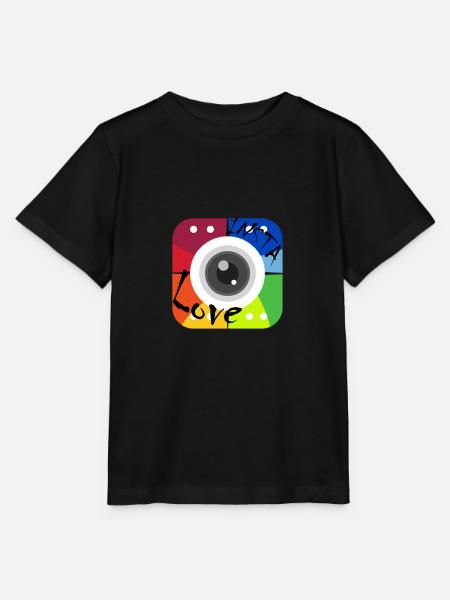 INSTA love - Stanley/Stella Kinder T-Shirt MINI CREATOR - Schwarz