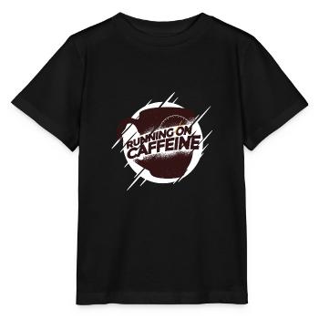 Coffee Caffeine Coffee Bean - Running on caffeine - Stanley/Stella MINI CREATOR Kids’ T-Shirt - black - Front - Mikhail (115cm)