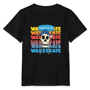 Boarder for life wakeskate Water Sports Skull - Stanley/Stella MINI CREATOR Kids’ T-Shirt - black - Front - Mikhail (115cm)