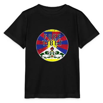 Free Tibet China Unterdrueckung Protest - Stanley/Stella Kinder T-Shirt MINI CREATOR  - Schwarz - Vorne - Mikhail (115cm)