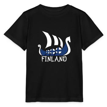 Finland Scandinavia National National Colours Gesche - Stanley/Stella MINI CREATOR Kids’ T-Shirt - black - Front - Mikhail (115cm)