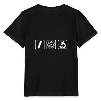 Atom Flask Science Student Gift - Stanley/Stella MINI CREATOR Kids’ T-Shirt - black - Front - Mikhail (115cm)