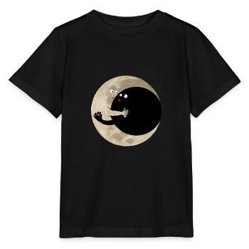 moon kissing cute moon kisses the univers - Stanley/Stella Kinder T-Shirt MINI CREATOR  - Schwarz - Vorne - Mikhail (115cm)