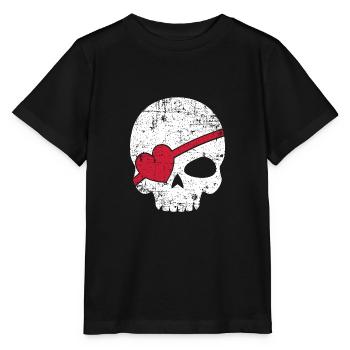 Cadeau de crâne pirate cache-œil pirate - T-shirt bio MINI CREATOR Stanley/Stella Enfant - noir - Devant - Mikhail (115cm)