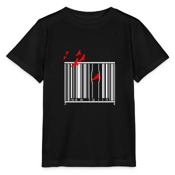 Bird Birds à la Banksy Liberté Communisme - T-shirt bio MINI CREATOR Stanley/Stella Enfant - noir - Devant - Mikhail (115cm)