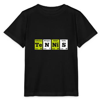 Tennis Chemical Elements Gift - Stanley/Stella MINI CREATOR Kids’ T-Shirt - black - Front - Mikhail (115cm)