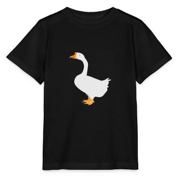 Weiße Gans stehend - Stanley/Stella Kinder T-Shirt MINI CREATOR  - Schwarz - Vorne - Mikhail (115cm)