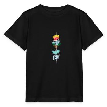 Alchemie Abstrakt Elemente Feuer Wasser Luft Erde - Stanley/Stella Kinder T-Shirt MINI CREATOR  - Schwarz - Vorne - Mikhail (115cm)