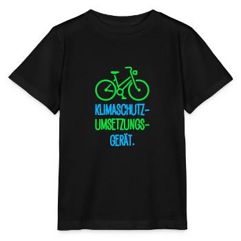 Klimaschutz Umsätzungs Gerät Fahrrad Geschenk - Stanley/Stella Kinder T-Shirt MINI CREATOR  - Schwarz - Vorne - Mikhail (115cm)