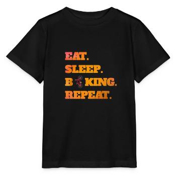 Eat Sleep Biking Repeat Fahrrad Rad radsport - Stanley/Stella Kinder T-Shirt MINI CREATOR  - Schwarz - Vorne - Mikhail (115cm)