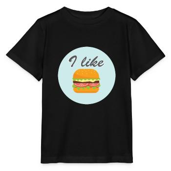 I like Burgers Diner Food - Stanley/Stella MINI CREATOR Kids’ T-Shirt - black - Front - Mikhail (115cm)