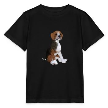 Beagle puppy - Stanley/Stella MINI CREATOR Kids’ T-Shirt - black - Front - Mikhail (115cm)