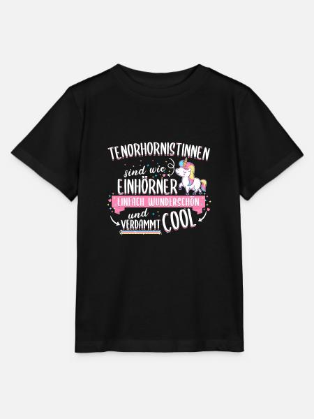 Tenorhorn Tenorhornistin Einhorn Instrument Spruch - Stanley/Stella Kinder T-Shirt MINI CREATOR - Schwarz