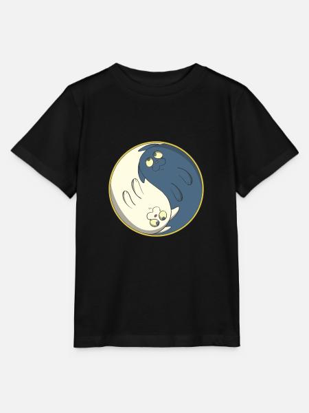 Katzen Ying Yang - Stanley/Stella Kinder T-Shirt MINI CREATOR  - Schwarz