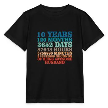 Husband anniversary 10 year couple gift - Stanley/Stella MINI CREATOR Kids’ T-Shirt - black - Front - Mikhail (115cm)