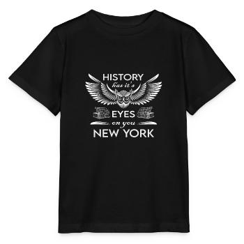 New York - L'histoire a les yeux rivés sur vous - T-shirt bio MINI CREATOR Stanley/Stella Enfant - noir - Devant - Mikhail (115cm)