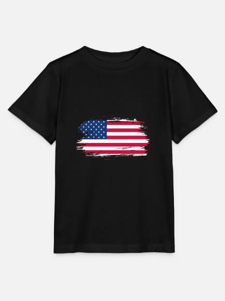 USA Flagge Geschenkidee - Stanley/Stella Kinder T-Shirt MINI CREATOR - Schwarz