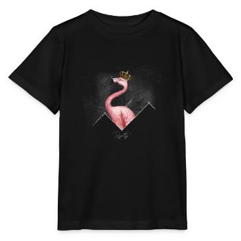 Royalty Flamingo Krone Pink Vogel - Stanley/Stella Kinder T-Shirt MINI CREATOR  - Schwarz - Vorne - Mikhail (115cm)