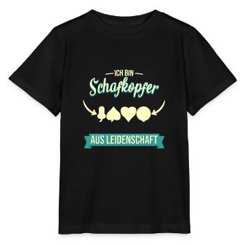 Schafkopfen Schafkopf Kartenspiel Spielkarten - Stanley/Stella Kinder T-Shirt MINI CREATOR  - Schwarz - Vorne - Mikhail (115cm)