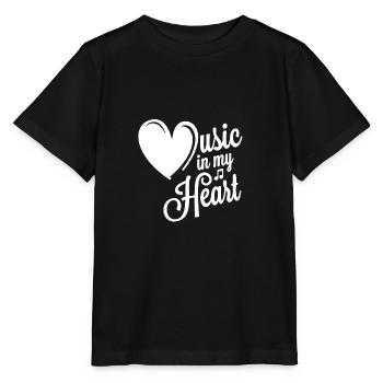 music in my heart - Stanley/Stella MINI CREATOR Kids’ T-Shirt - black - Front - Mikhail (115cm)