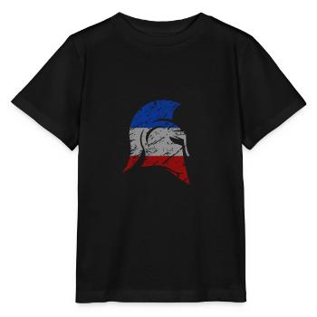 Spartan helmet blue white red France Spartan - Stanley/Stella MINI CREATOR Kids’ T-Shirt - black - Front - Mikhail (115cm)