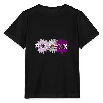 Relaxxx flowers motif - Stanley/Stella MINI CREATOR Kids’ T-Shirt - black - Front - Mikhail (115cm)