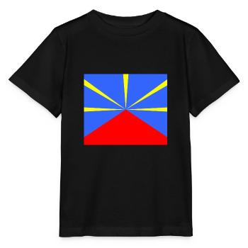 Mahaveli Drapeau Ile De La Réunion 974 - T-shirt bio MINI CREATOR Stanley/Stella Enfant - noir - Devant - Mikhail (115cm)