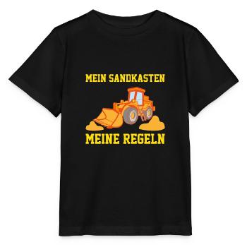 Sandkasten regeln Bagger Geschenk Spruch Erbauung - Stanley/Stella Kinder T-Shirt MINI CREATOR  - Schwarz - Vorne - Mikhail (115cm)