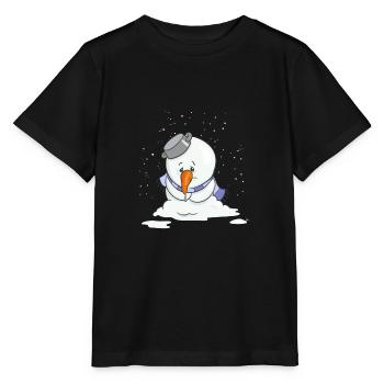 Snowsey, le petit bonhomme de neige, est triste - T-shirt bio MINI CREATOR Stanley/Stella Enfant - noir - Devant - Mikhail (115cm)