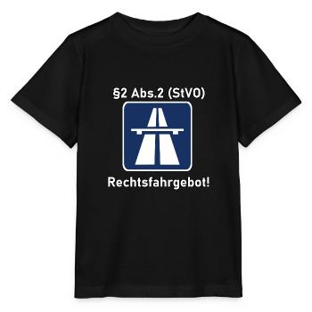 Rechtsfahrgebot Autobahn - Stanley/Stella Kinder T-Shirt MINI CREATOR  - Schwarz - Vorne - Mikhail (115cm)