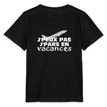 Je peux pas je pars en vacances - T-shirt bio MINI CREATOR Stanley/Stella Enfant - noir - Devant - Mikhail (115cm)