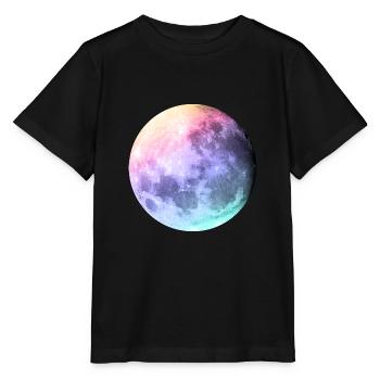 Mond in Pastell Regenbogen - Stanley/Stella Kinder T-Shirt MINI CREATOR  - Schwarz - Vorne - Mikhail (115cm)