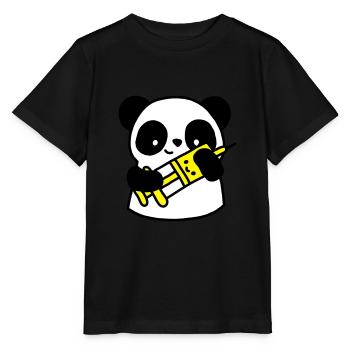 Panda nurse with syringe - Stanley/Stella MINI CREATOR Kids’ T-Shirt - black - Front - Mikhail (115cm)
