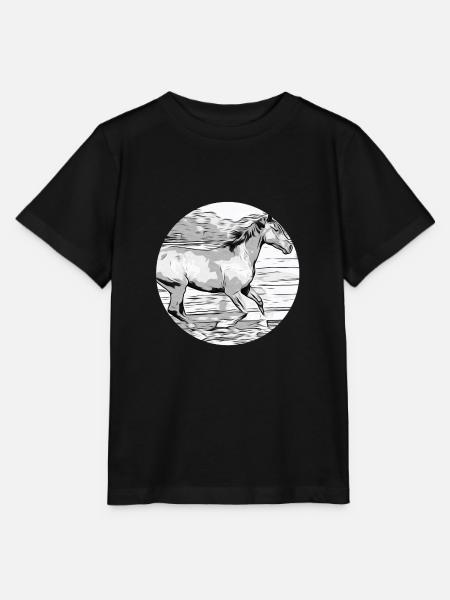 Pferd - Stanley/Stella Kinder T-Shirt MINI CREATOR - Schwarz