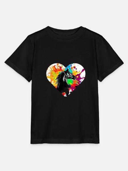 Pferd - Stanley/Stella Kinder T-Shirt MINI CREATOR - Schwarz