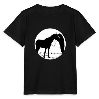 Cheval - T-shirt bio MINI CREATOR Stanley/Stella Enfant - noir - Devant - Mikhail (115cm)