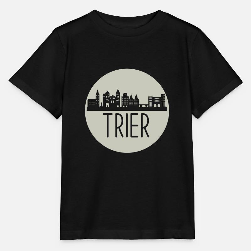 Trier, scherenschnitt, skyline, Kreis, beige - Stanley/Stella Kinder T-Shirt MINI CREATOR  - Schwarz