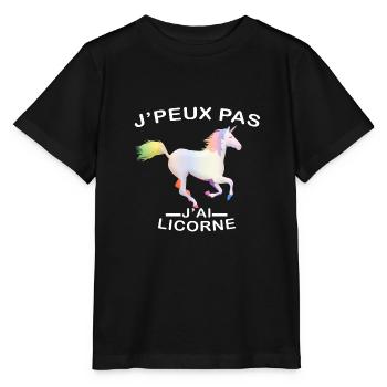 T-shirt Humor teen unicorn -I can't I have - Stanley/Stella MINI CREATOR Kids’ T-Shirt - black - Front - Mikhail (115cm)