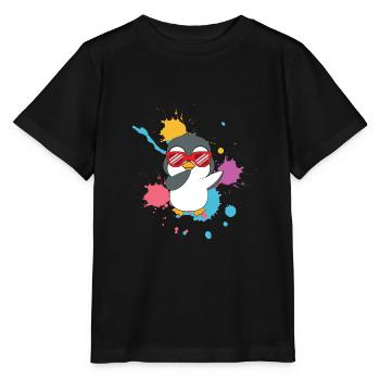 Dabbing Pinguin süß - Stanley/Stella Kinder T-Shirt MINI CREATOR  - Schwarz - Vorne - Mikhail (115cm)