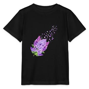 Fleurs de beaucoup de fleurs printemps flow lilas d’été - T-shirt bio MINI CREATOR Stanley/Stella Enfant - noir - Devant - Mikhail (115cm)