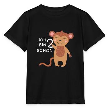 2 Geburtstag Affe - Stanley/Stella Kinder T-Shirt MINI CREATOR  - Schwarz - Vorne - Mikhail (115cm)